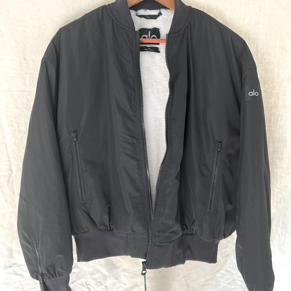 Faux Fur Urbanite Bomber Jacket in Black/White — new w/tags